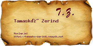 Tamaskó Zerind névjegykártya